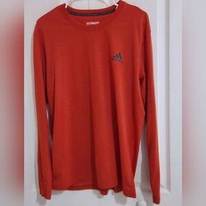 Adidas Men’s Long Sleeve Ultimate Tee Shirt Size L Salmon New Without Tags